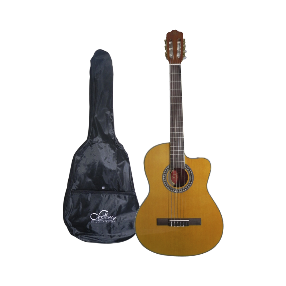 Guitarra Electroacústica Delgada 39″ Cutaway Sevillana