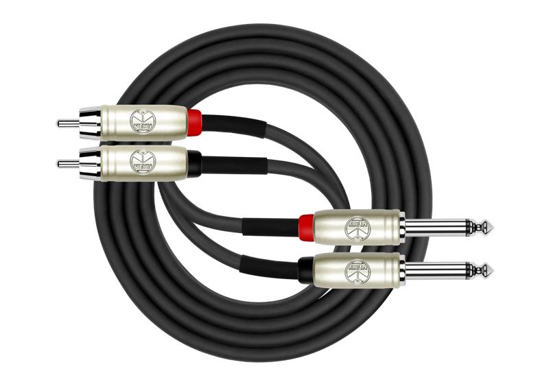 Cable 2 6,3 Mono A 2 RCA 3 m Puntas Metálicas Kirlin