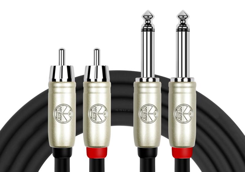 Cable 2 6,3 Mono A 2 RCA 3 m Puntas Metálicas Kirlin