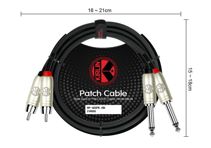 Cable 2 6,3 Mono A 2 RCA 3 m Puntas Metálicas Kirlin