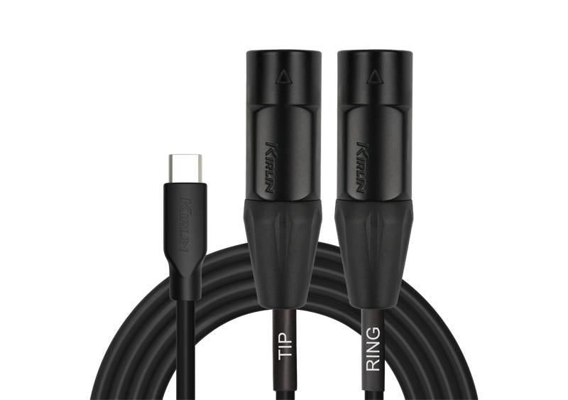 Cable USB C a 2 XLR Macho 2 m Kirlin
