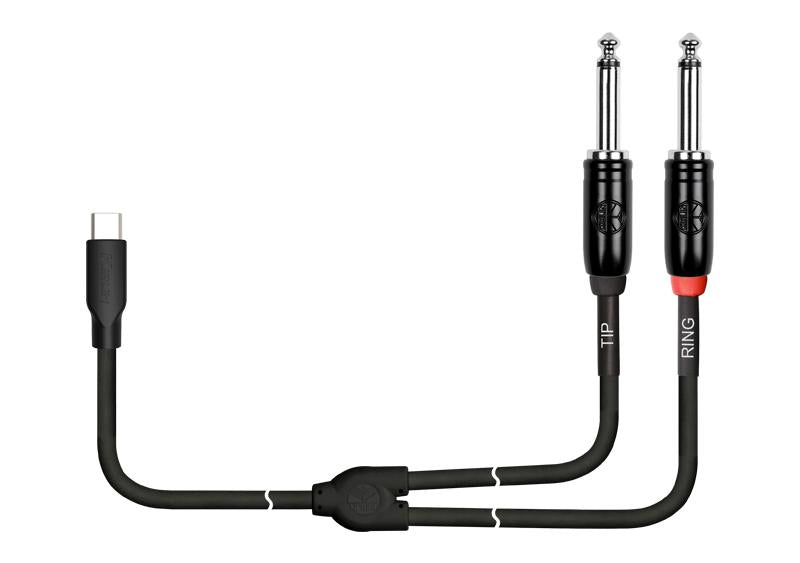Cable USB C a 2 Plug 6,3 Mono 2 m Kirlin