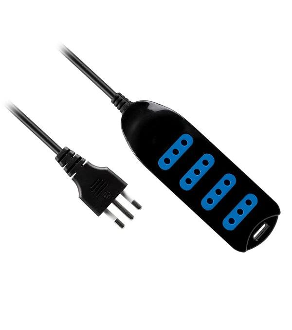 Extensión múltiple 4 posiciones 5 m negra Philco