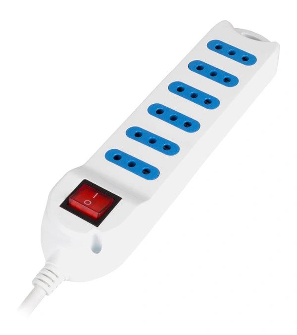 Extensión múltiple 6 posiciones con switch 3 m blanca Philco