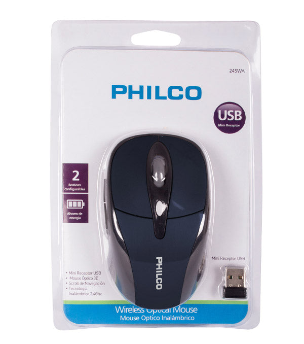 Mouse óptico inalámbrico Philco