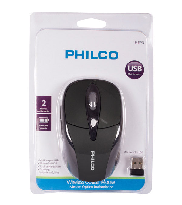 Mouse óptico inalámbrico Philco