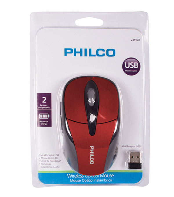 Mouse óptico inalámbrico Philco