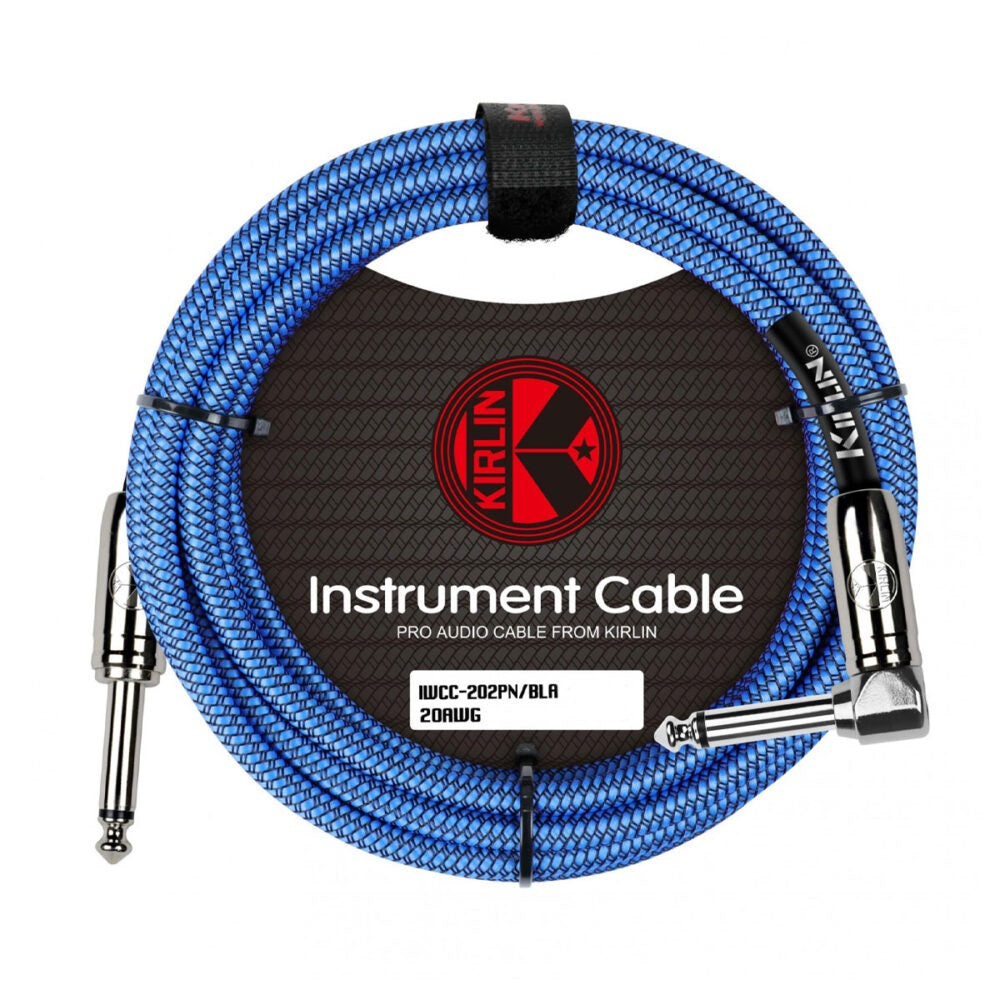 Cable Instrumento 6,3 Mono en L 3 m Tela Azul Kirlin