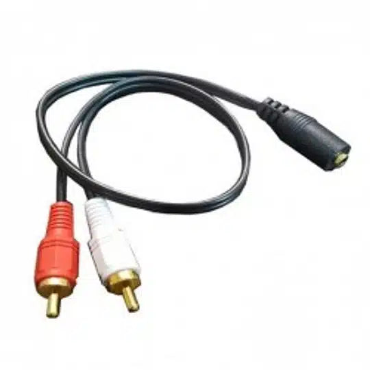 Cable de audio 3.5 mm hembra a 2 RCA macho 35 cm