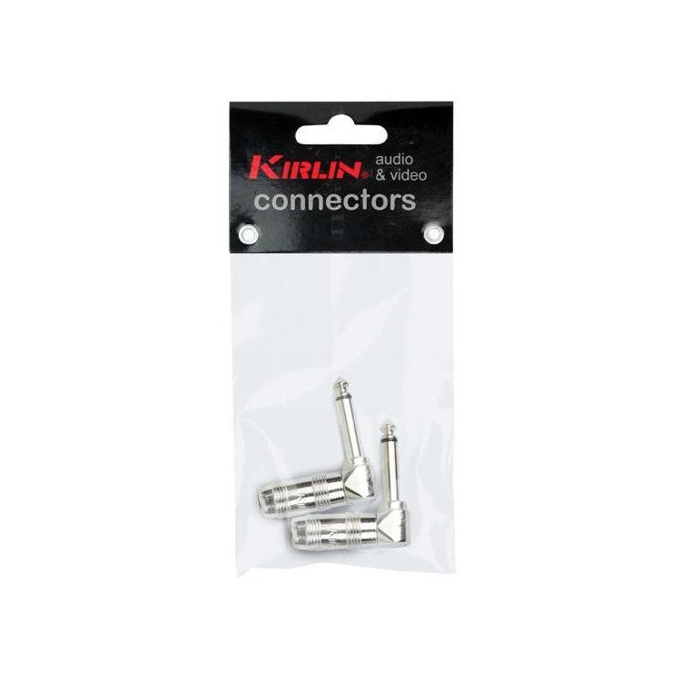 Conector 6,3 mm mono en L metálico pack 2 unidades Kirlin