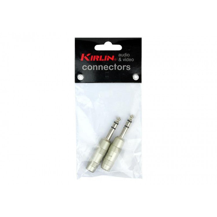 Conector 6,3 mm stereo metálico pack 2 unidades Kirlin