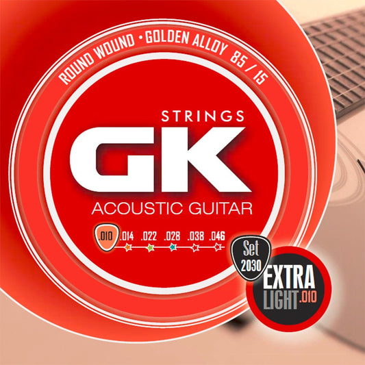 Cuerdas Guitarra acústica Extra light 010 Gk