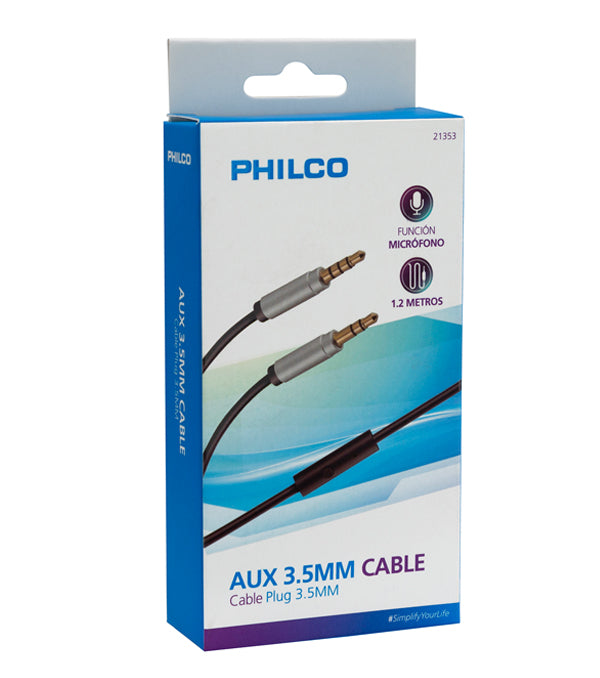 Cable plug 3.5 mm a 3.5 mm con micrófono manos libres