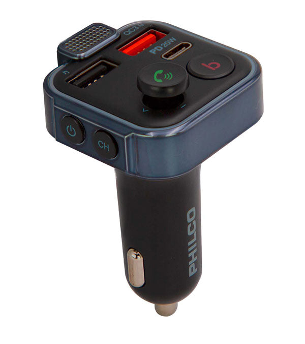 Transmisor FM USB 3.0 carga hasta 20W Philco
