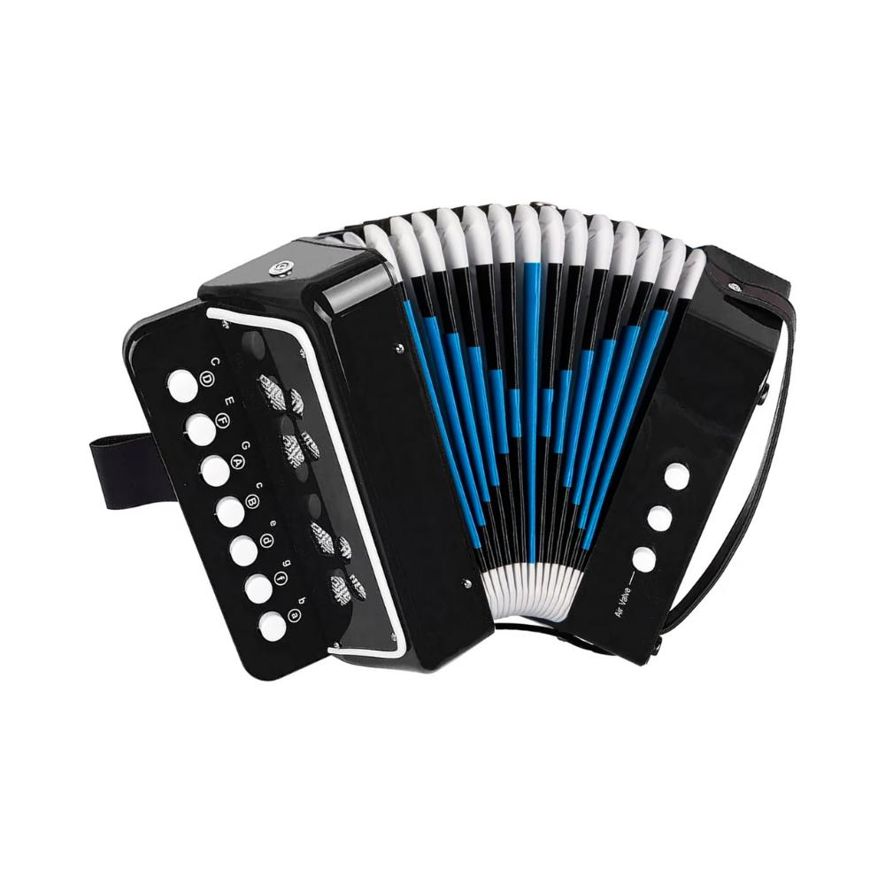 Acordeón para Niño 7 Teclas 2 Bajos Negro Nutech