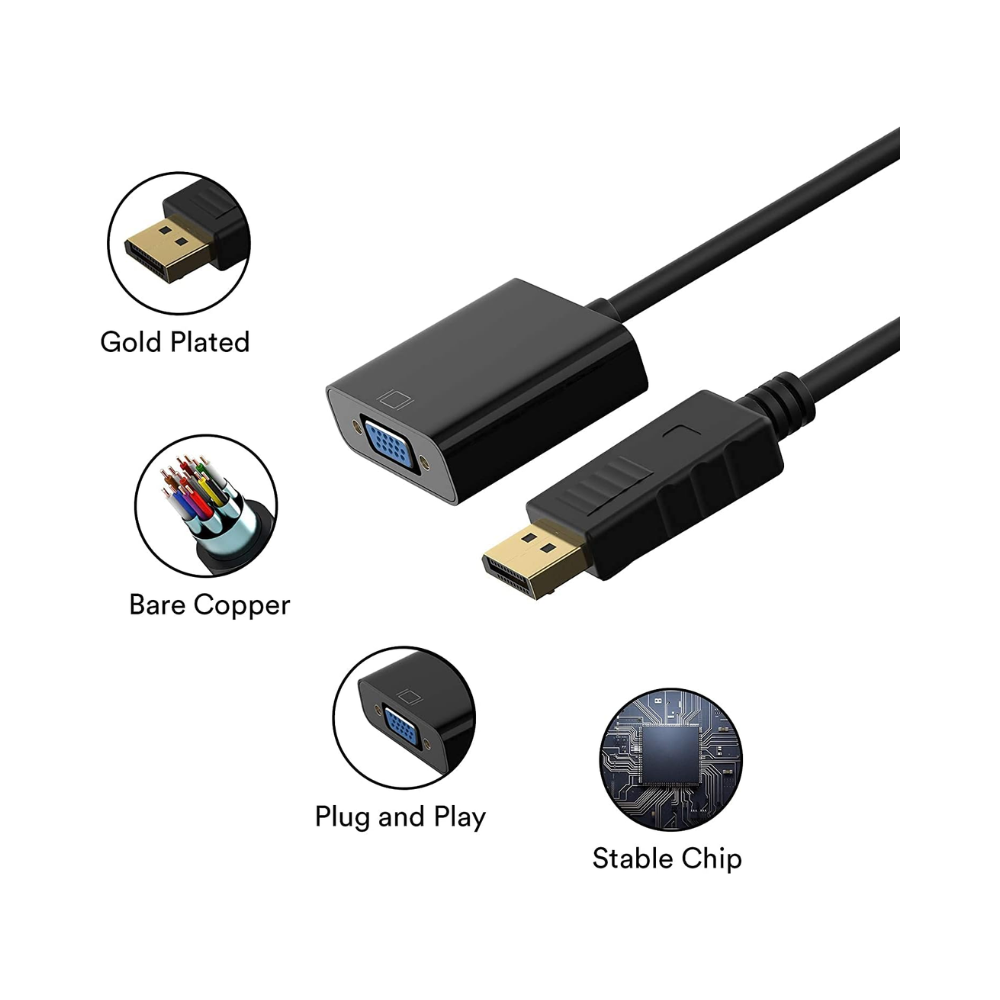 Adaptador DisplayPort Macho a VGA Hembra Iyigle