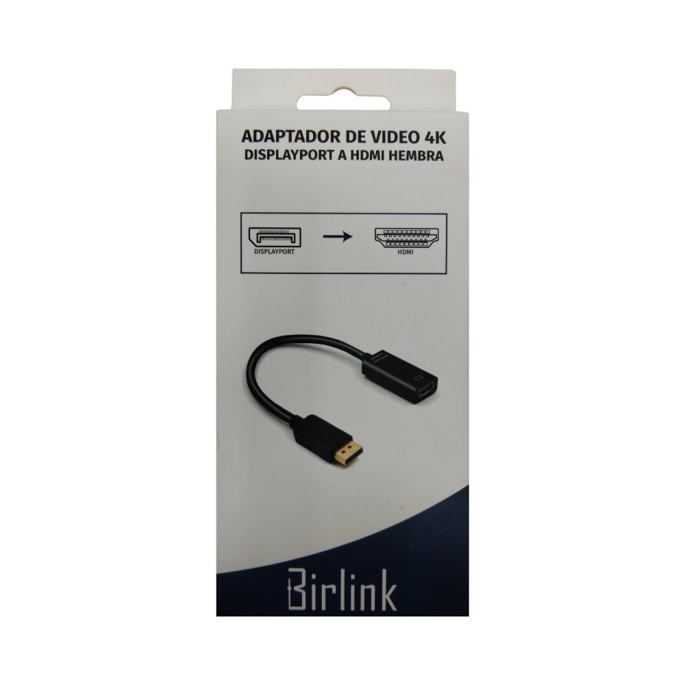 Adaptador de Video 4K DisplayPort a HDMI Hembra Birlink