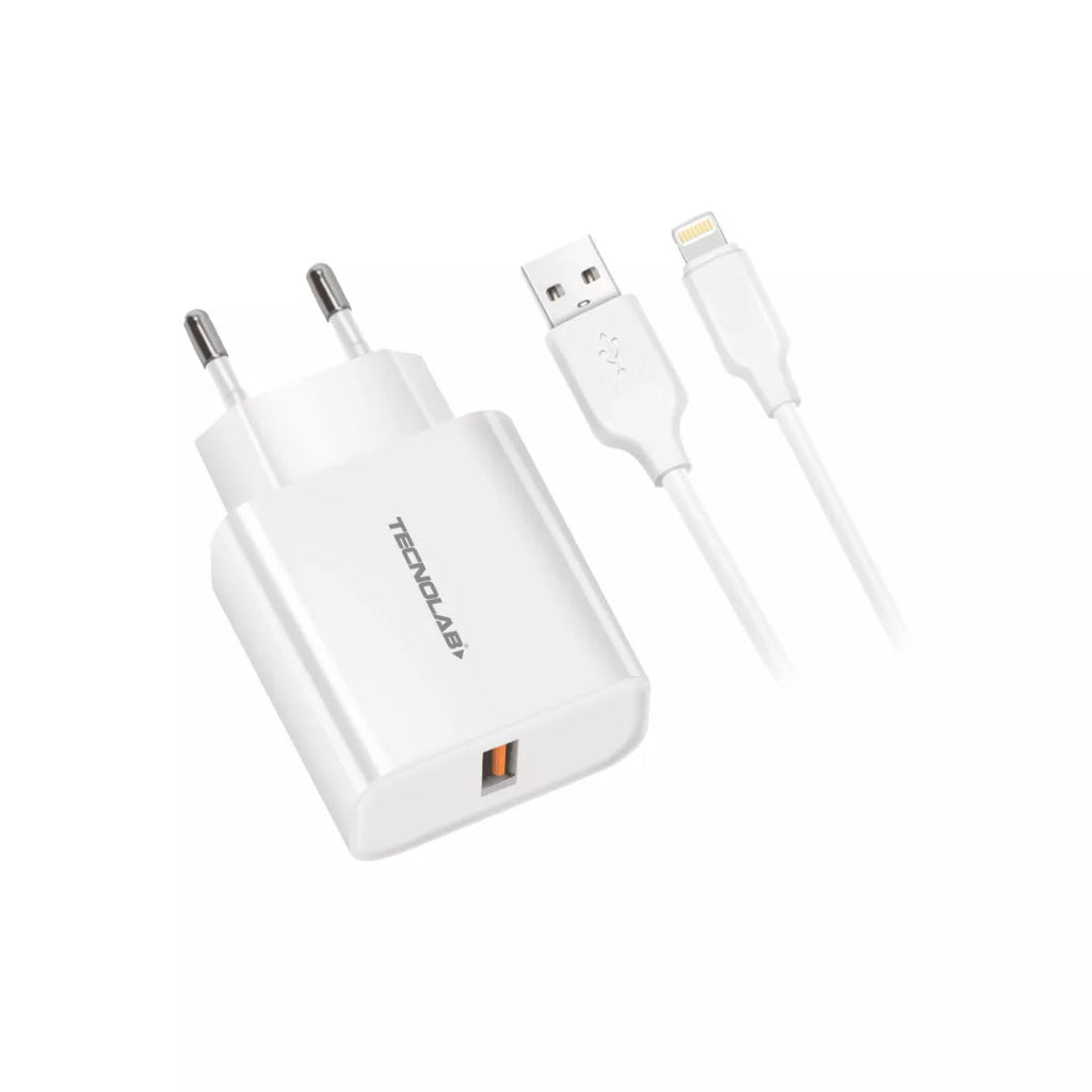 Cargador rápido USB + cable lighting TL466 TECNOLAB