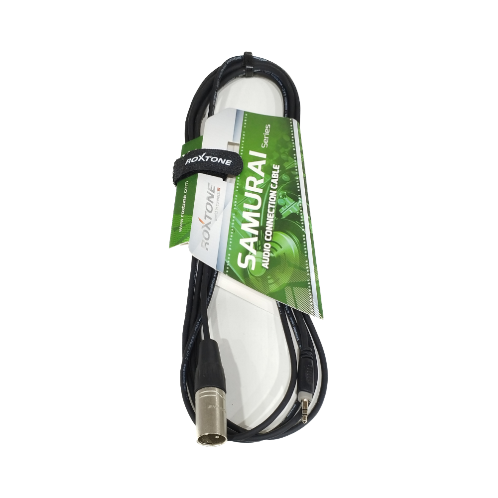 Cable de audio aux 3.5mm estéreo a XLR macho 3m Roxtone