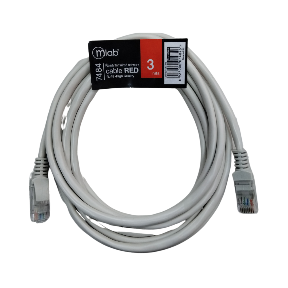 Cable De Red Rj45 3 Metros Microlab