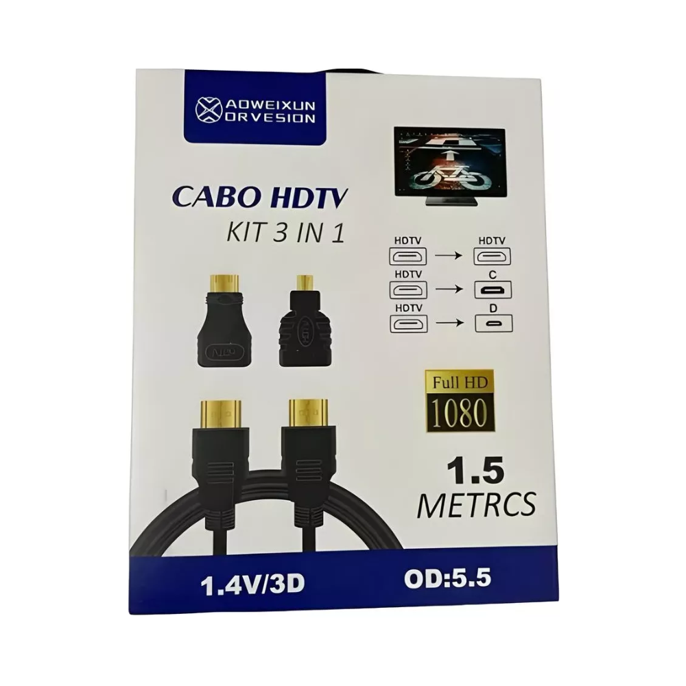 Cable HDTV 3 en 1 HDMI