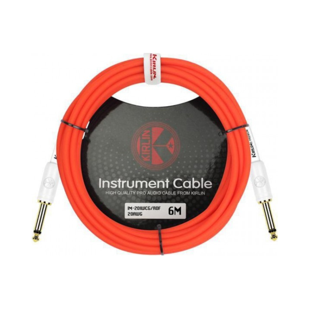 Cable instrumento 6,3 mono 6m rojo Premium Kirlin