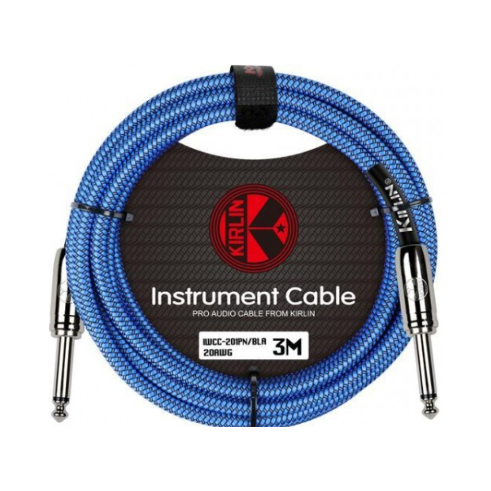 Cable instrumento 6,3 mono tela azul 3 m Kirlin