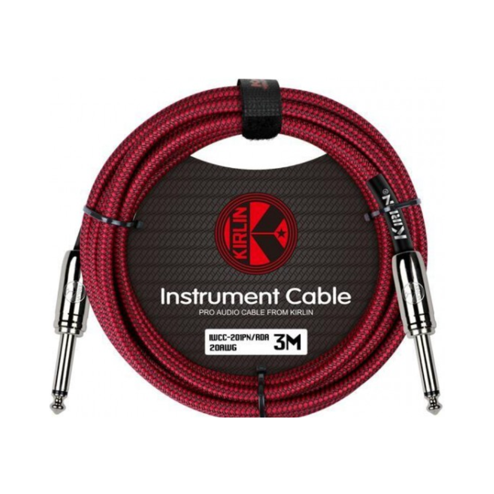 Cable instrumento 6,3 mono tela rojo 3 m Kirlin