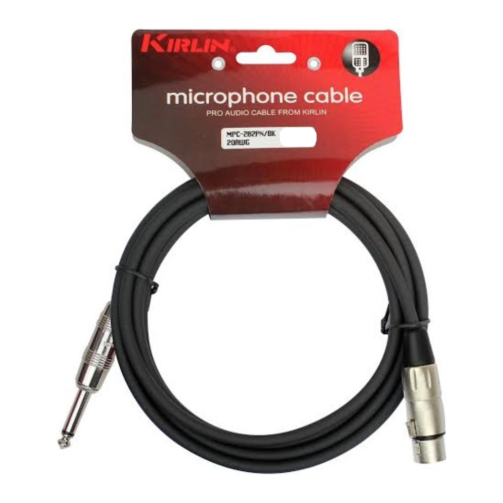 Cable para micrófono XLR hembra a plug mono 15m Kirlin