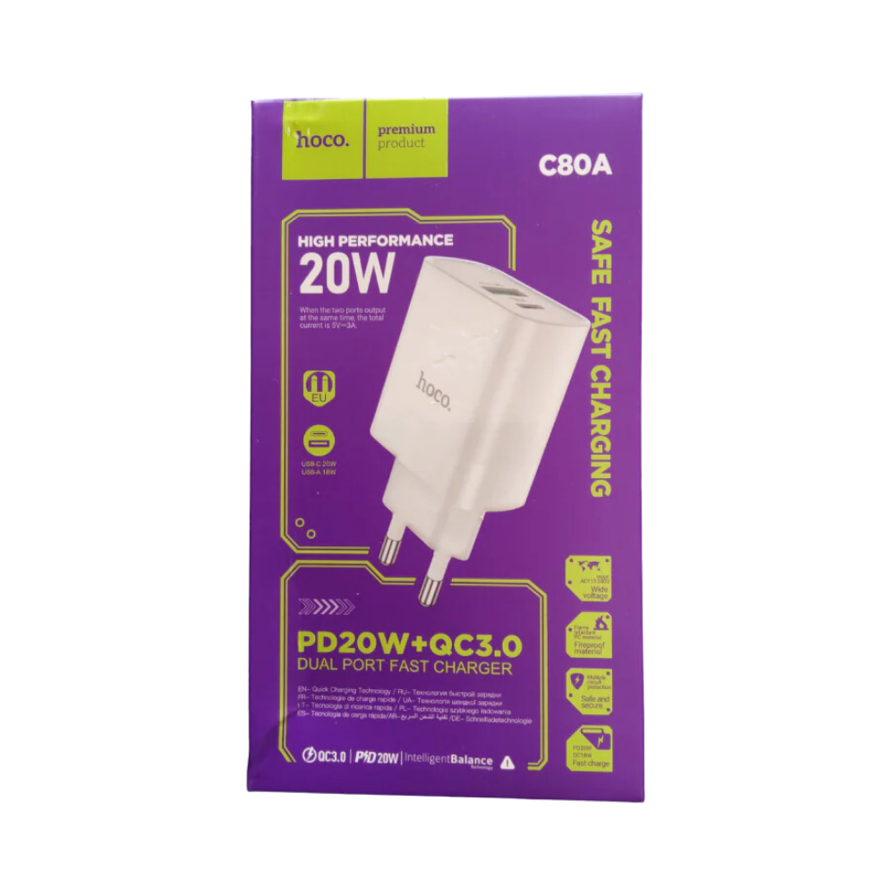 Cargador Adaptador 20W Dual Hoco