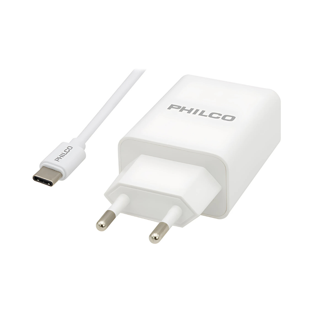 Cargador USB Inteligente con Cable Tipo C Philco