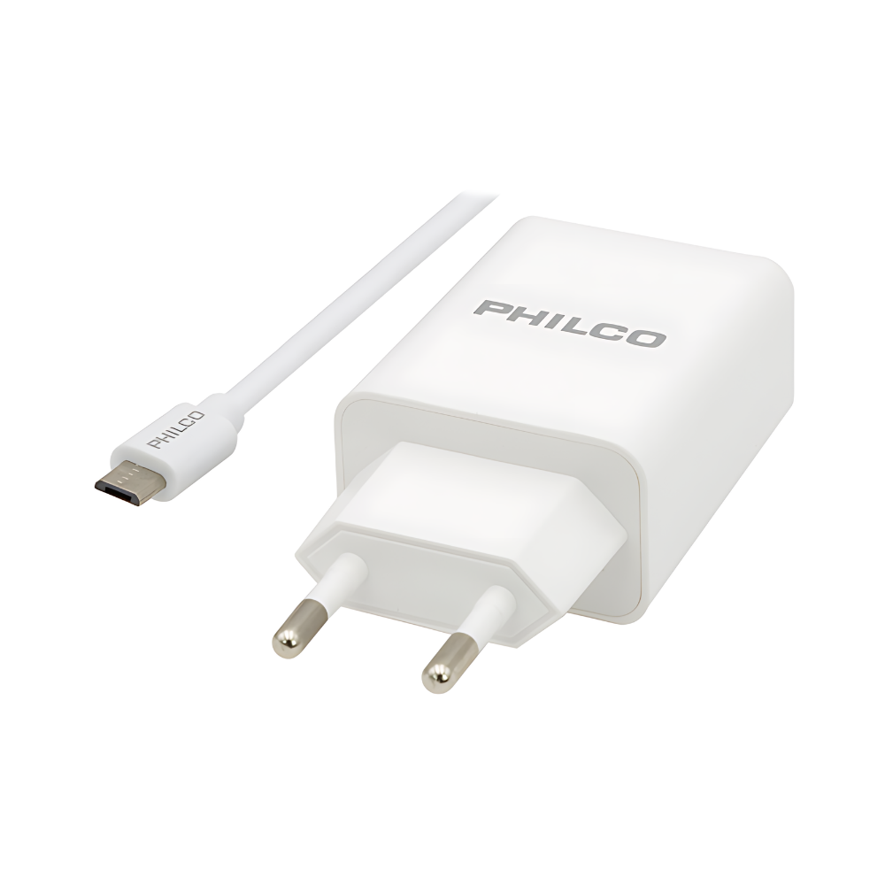 Cargador USB Inteligente con Cable Micro USB Philco