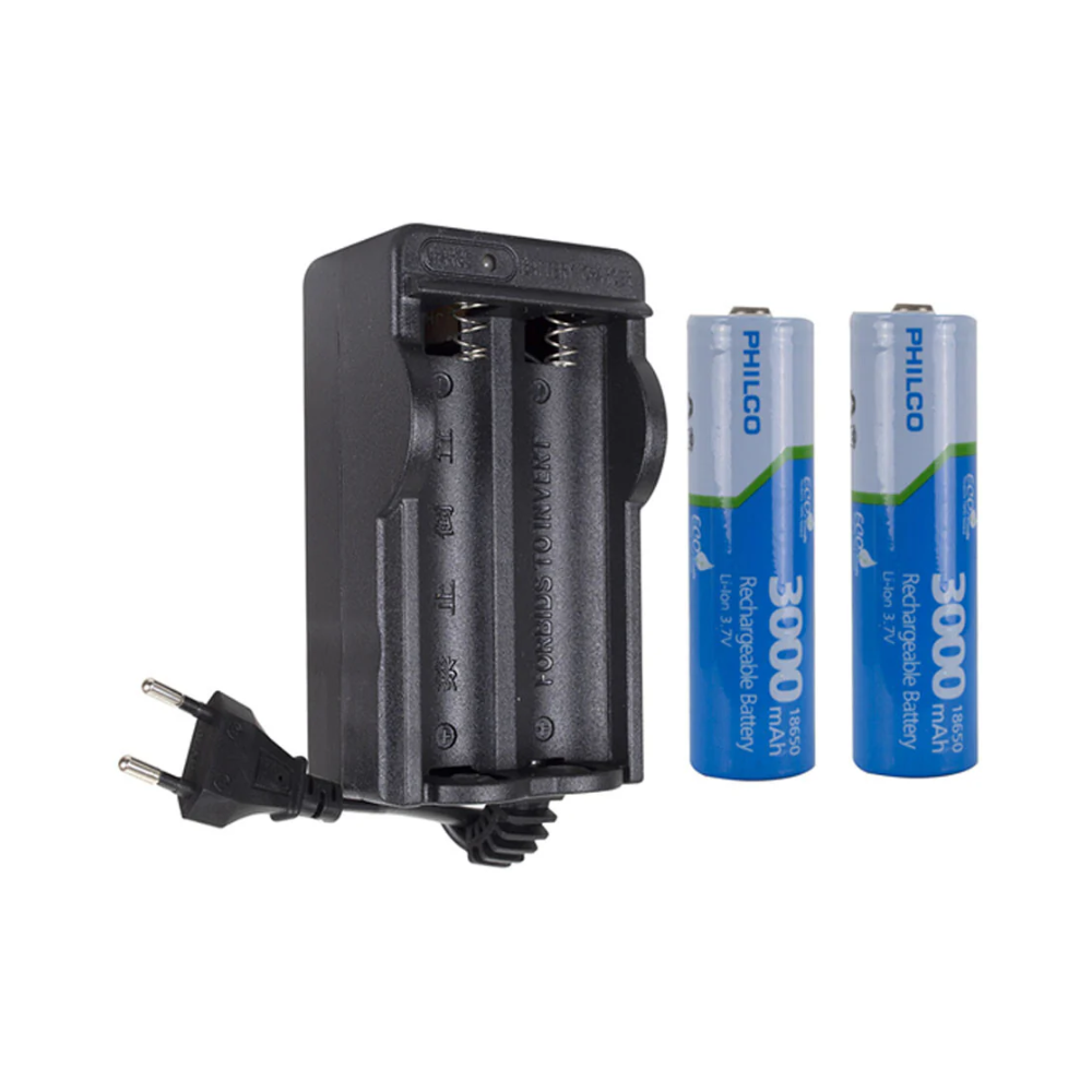 Cargador con 2 Baterías Litio Li-ion Philco