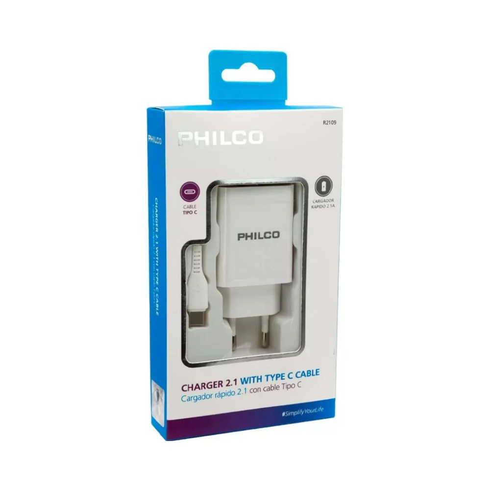 Cargador con Cable USB-C Philco