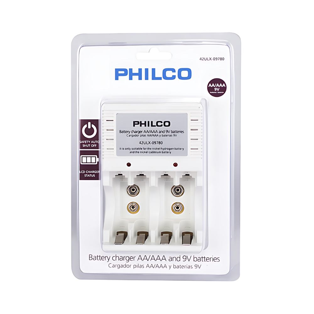 Cargador de Pilas AA/AAA/9V Philco