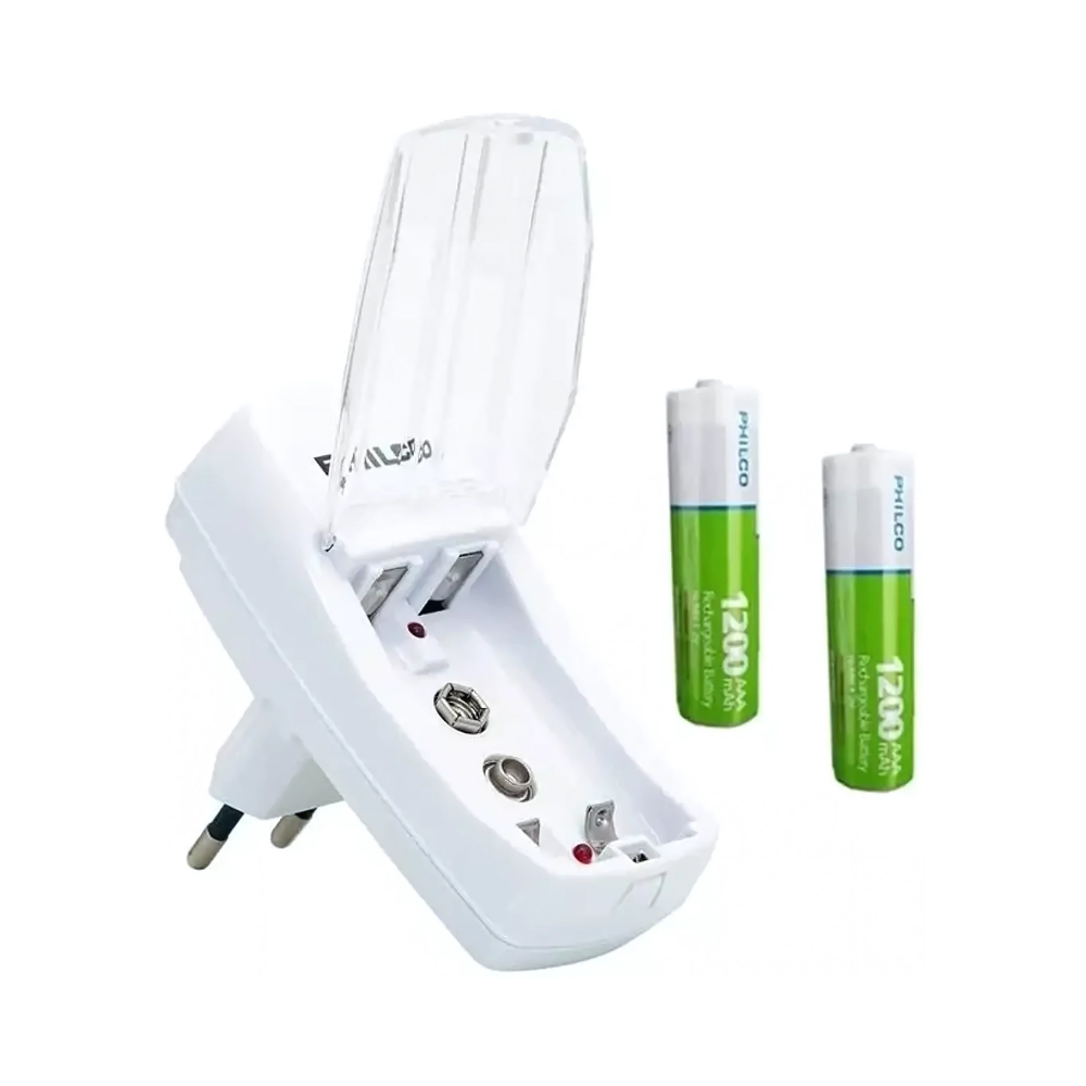 Cargador de Pilas con 2 Pilas AAA Philco