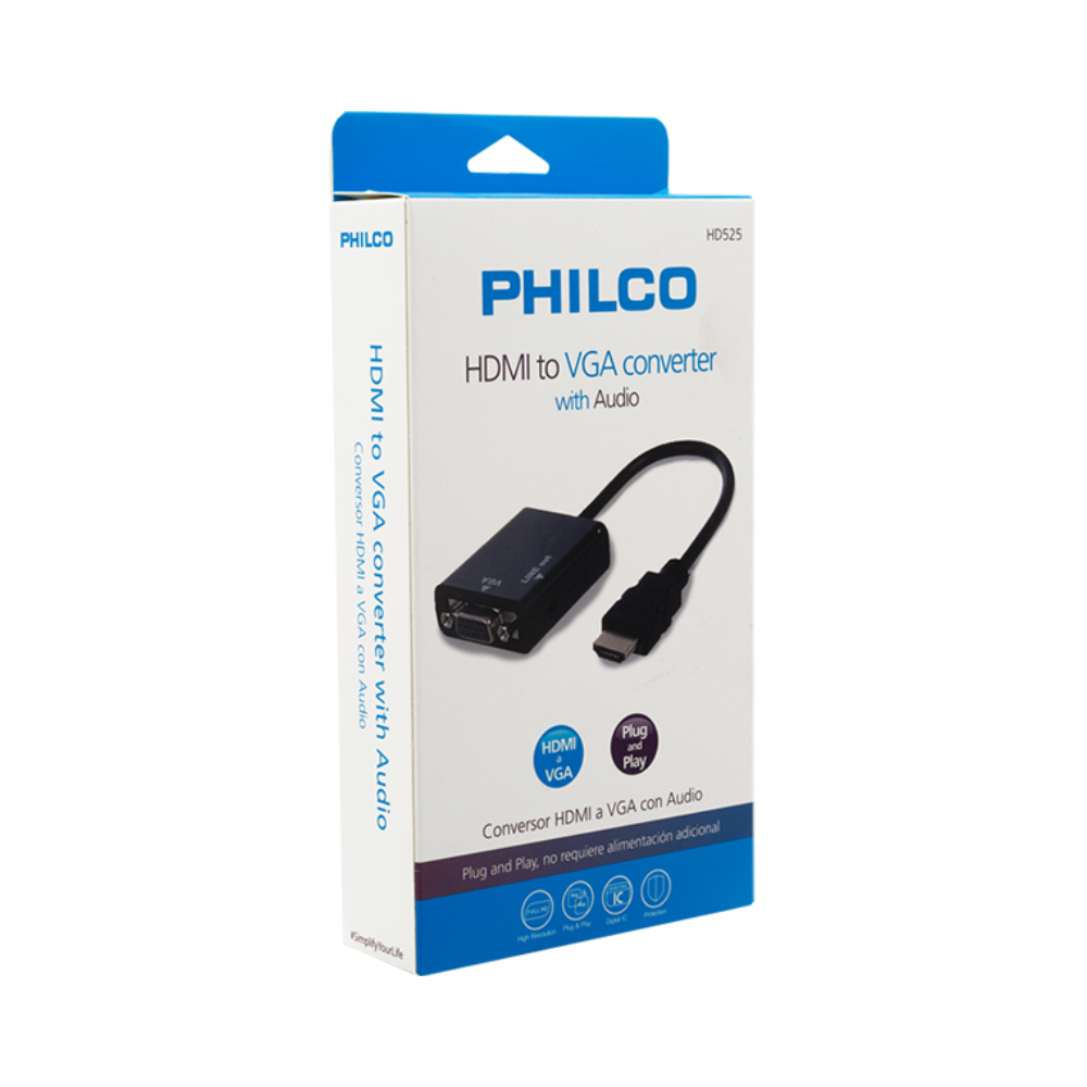 Conversor Digital HDMI a VGA con Audio Philco