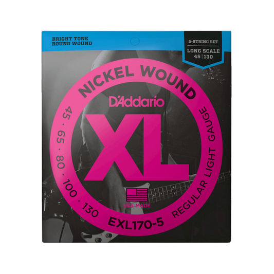 Cuerdas Bajo Eléctrico 5 cuerdas 45-130 D'Addario