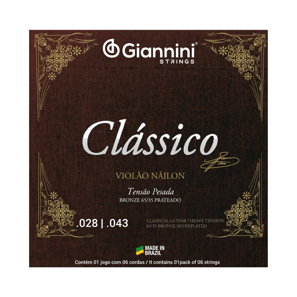 Cuerdas Guitarra Clásica Tensión Alta Giannini
