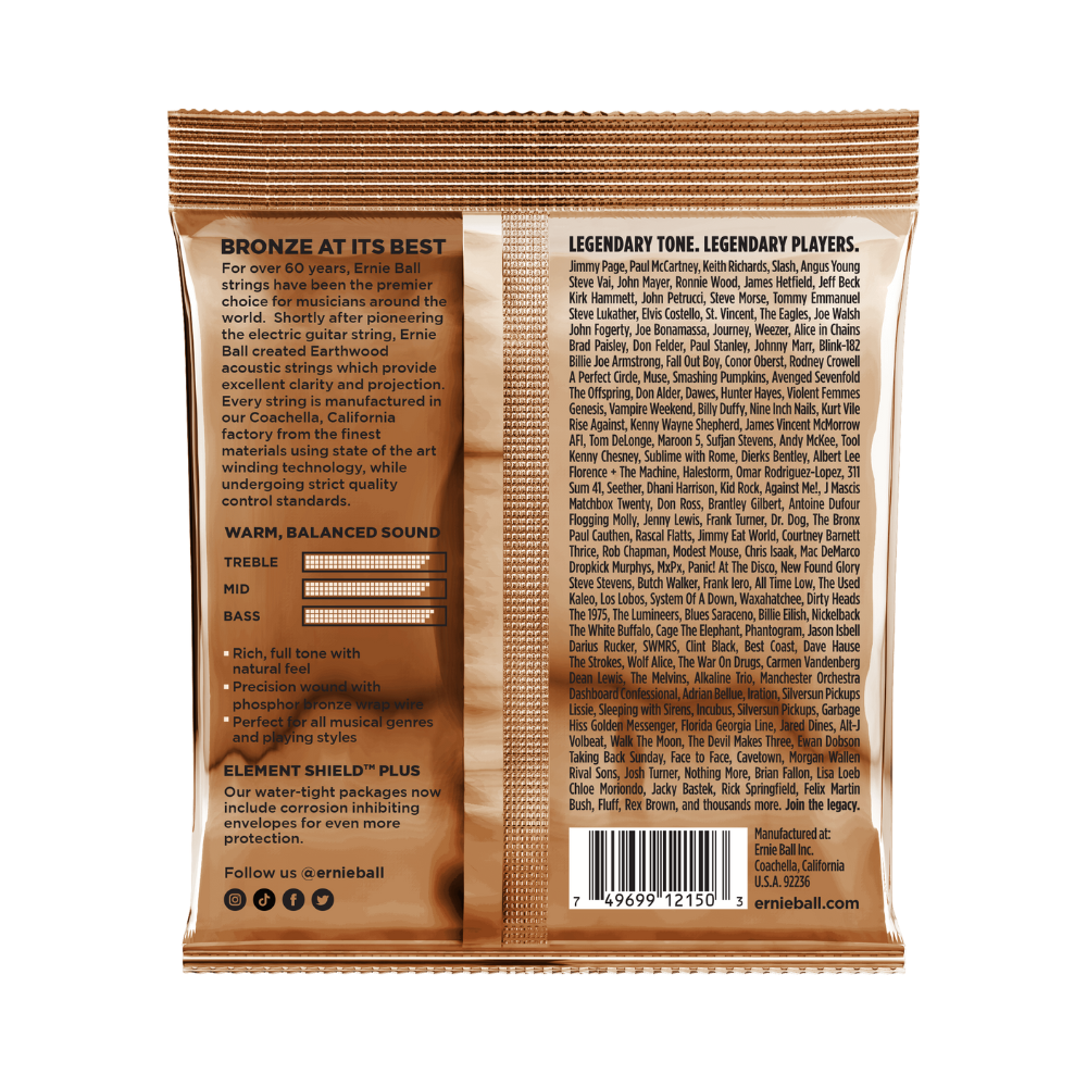 Cuerdas para Guitarra Acústica Earthwood Phosphor Bronze 10 – 50 Ernie Ball