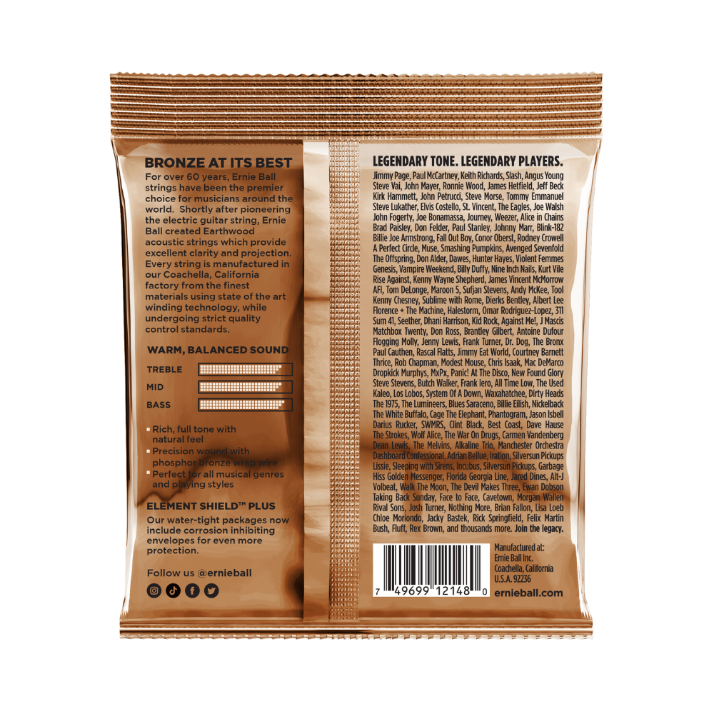 Cuerdas para Guitarra Acústica Earthwood Phosphor Bronze 11 – 52 Ernie Ball