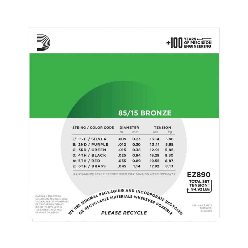 Cuerdas para Guitarra Electroacústica Metálicas 09-45 D'Addario