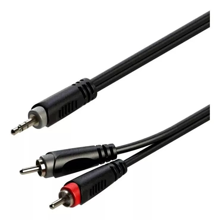 Cable Roxtone 1 m (2 Rca Macho/1 Mini Plug 3.5 Mm Estéreo)