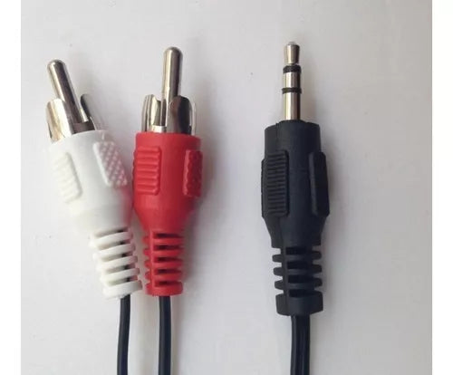 Cable audio plug 3.5 a 2 RCA macho