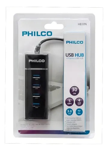 HUB USB 4 Puertos HB30N Philco