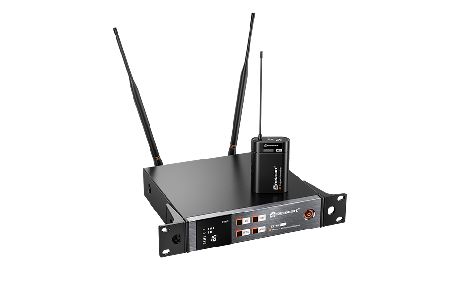 Sistema de micrófono inalámbrico lavalier bodypack cintillo EZMI1 Relacart