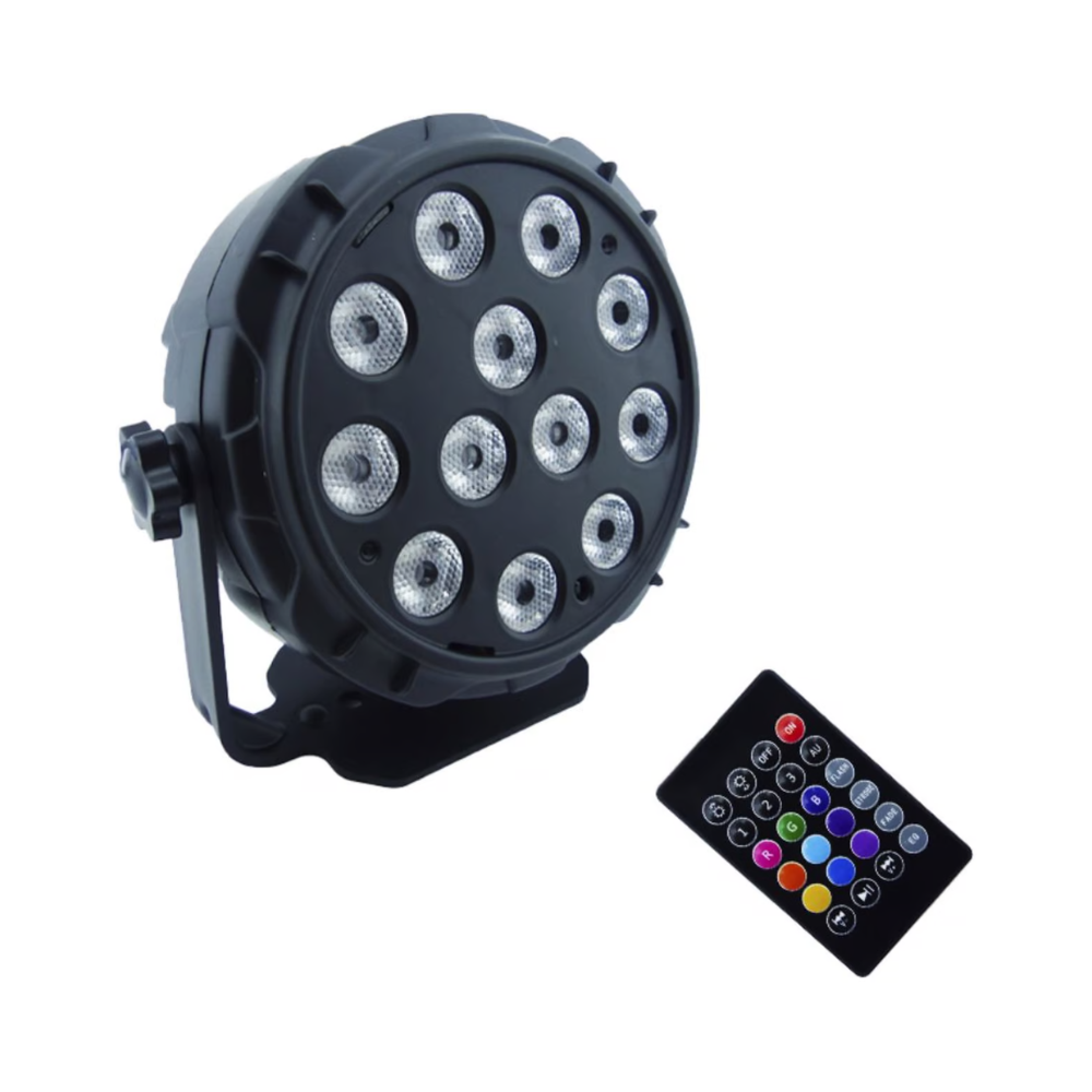 Foco Par 12 Led RGB con Control Remoto