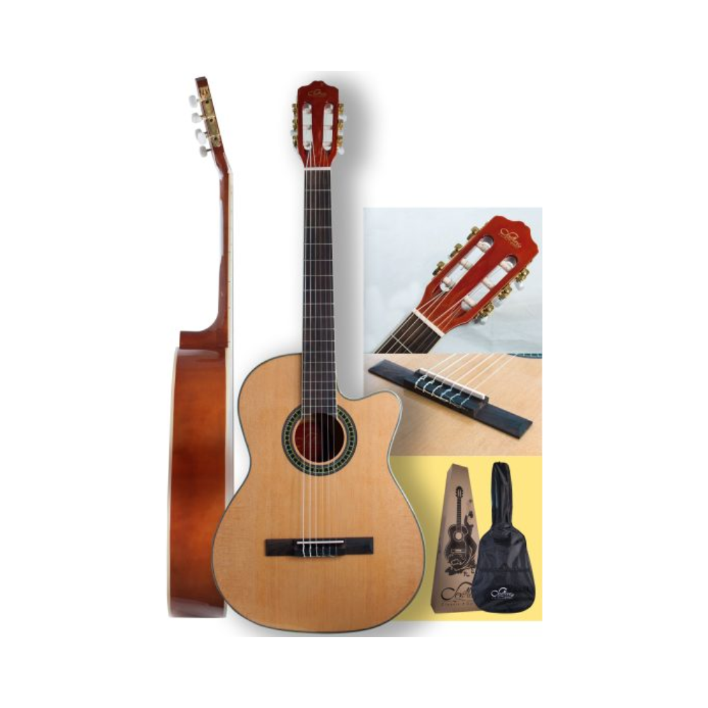 Guitarra Clásica 39" Cutaway Natural Sevillana