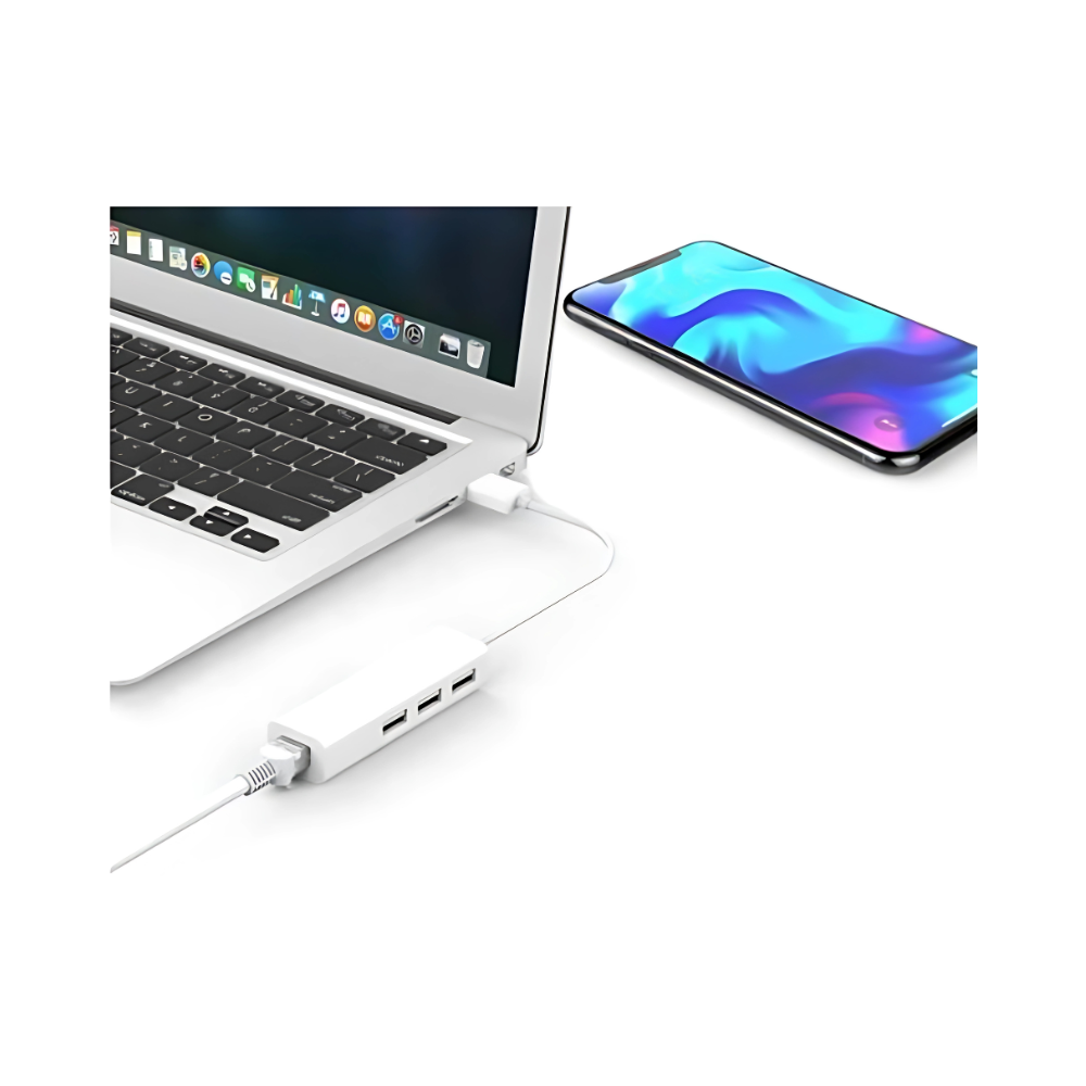 Hub Tipo C a RJ45 + 3 Puertos USB 2.0 Birlink