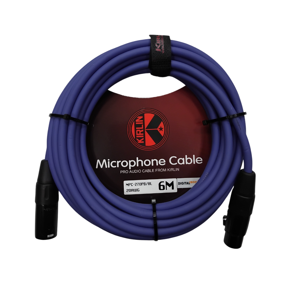 Cable Para Micrófono XLR Macho a Hembra 6m Azul Kirlin